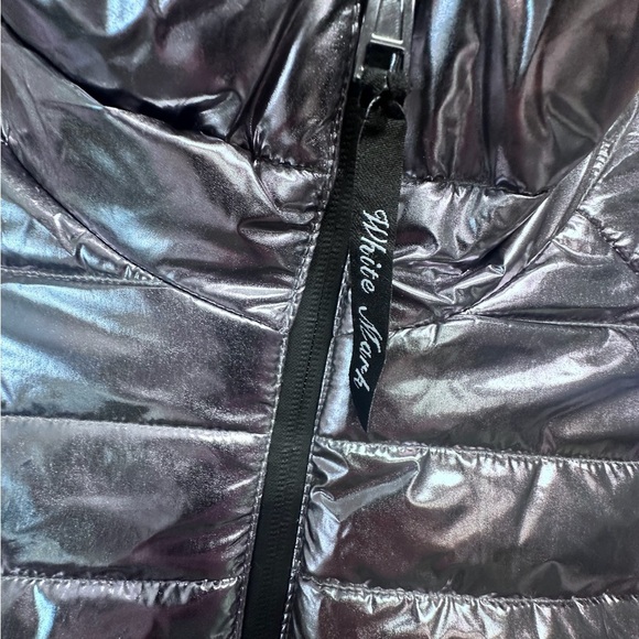 White Mark Metallic Puffer Jacket with Quilted Design Womens Size Medium - Picture 9 of 12